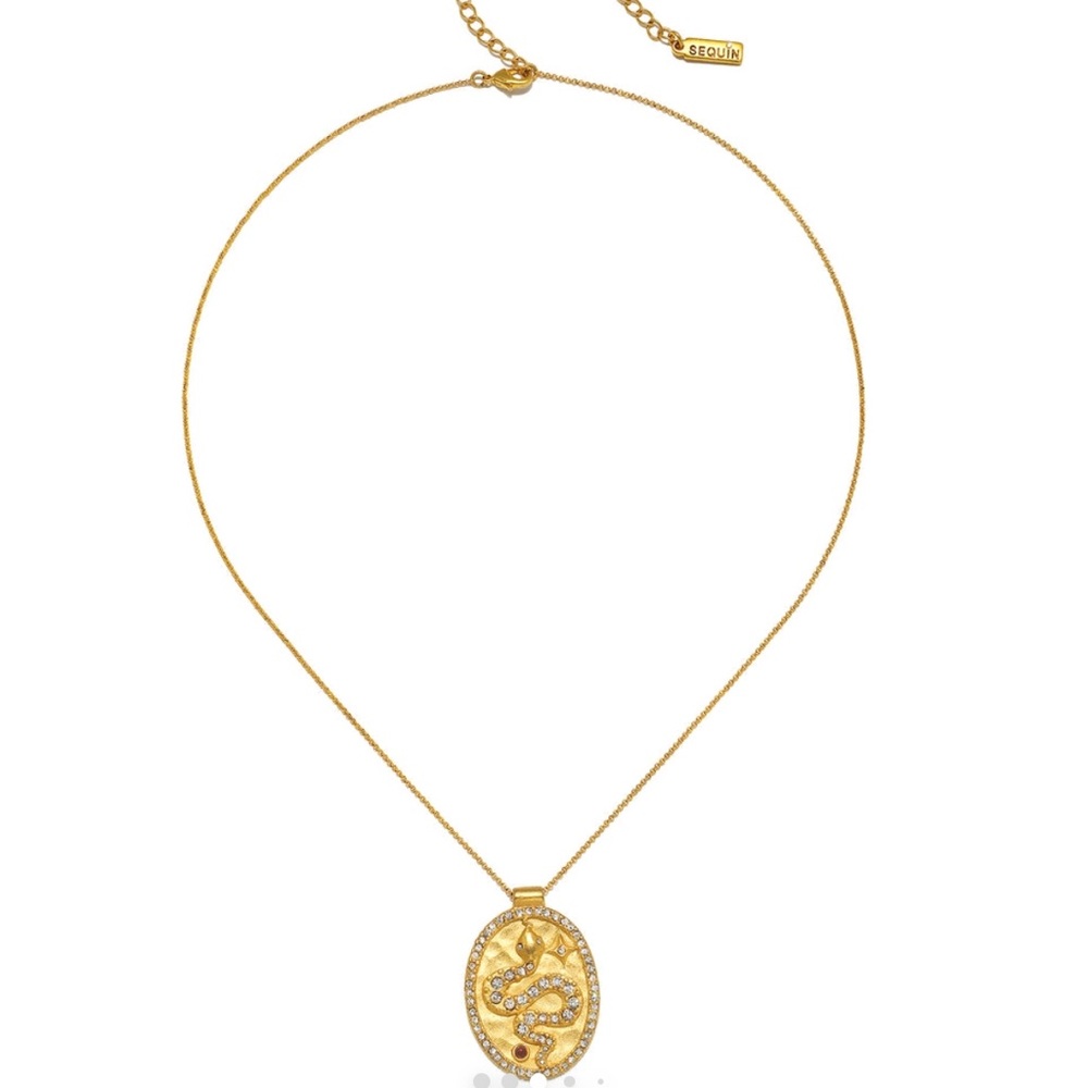 Mystical serpent sequin necklace